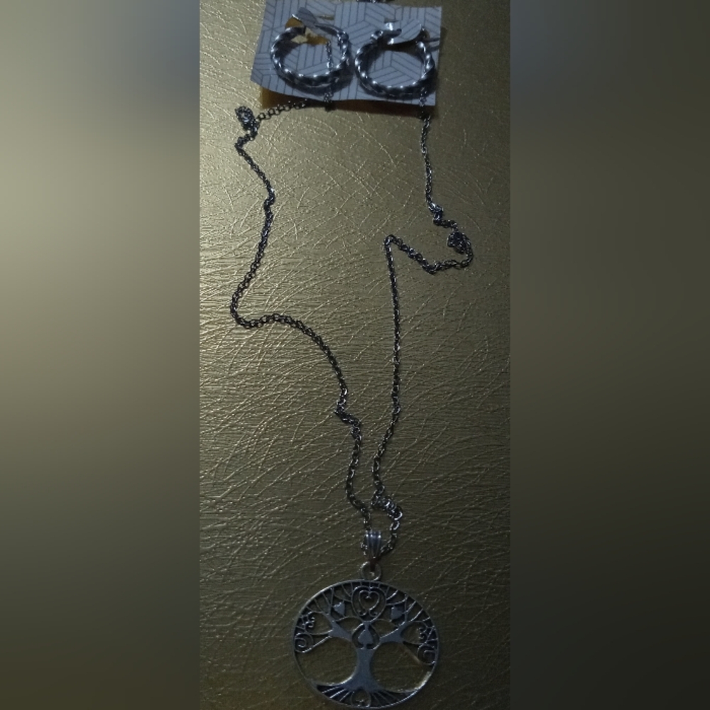 Silver Tree of Life Necklace and Earring Set Design By Me.